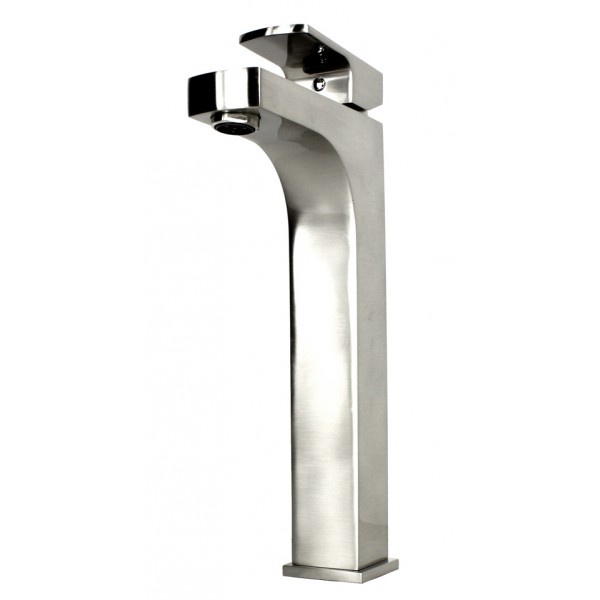  Lewis Style Square Design Brushed Nickel Solid Brass Single Hole Bathroom Faucet
